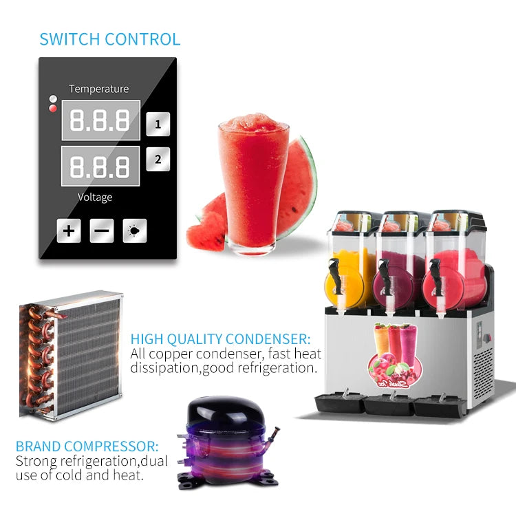 GQ-SM312 Automatic Slush Machine and Cold Drink Dispenser 36L