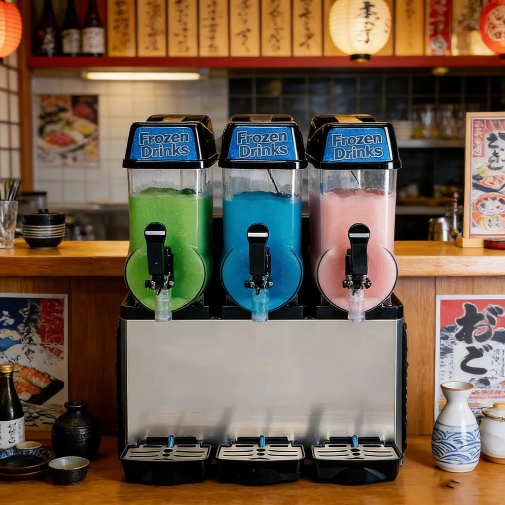 Commercial Two Tank Slush Ice Making Machine Frozen Drink Dispenser
