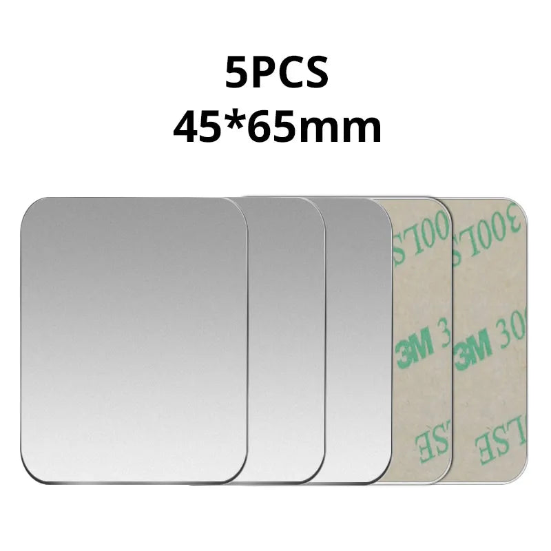 Five rectangular silver adhesive metal plates with rounded corners, each measuring 45x65mm.