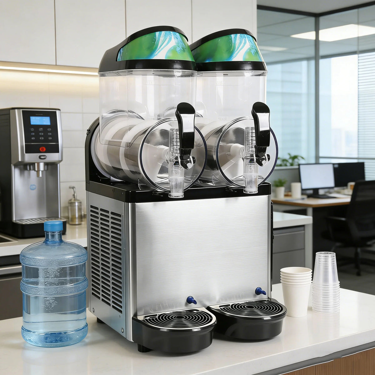 Commercial Dual-Tank Ice Slush Machine Frozen Drink Dispenser 12L