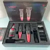 Professional cordless hair and beard trimmer set in a presentation box, featuring two black and pink metallic trimmers.