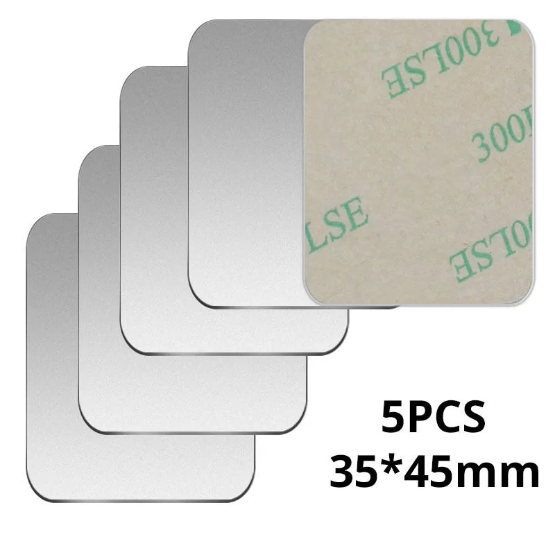 Five silver, rectangular adhesive metal plates with rounded corners, measuring 35x45mm each.