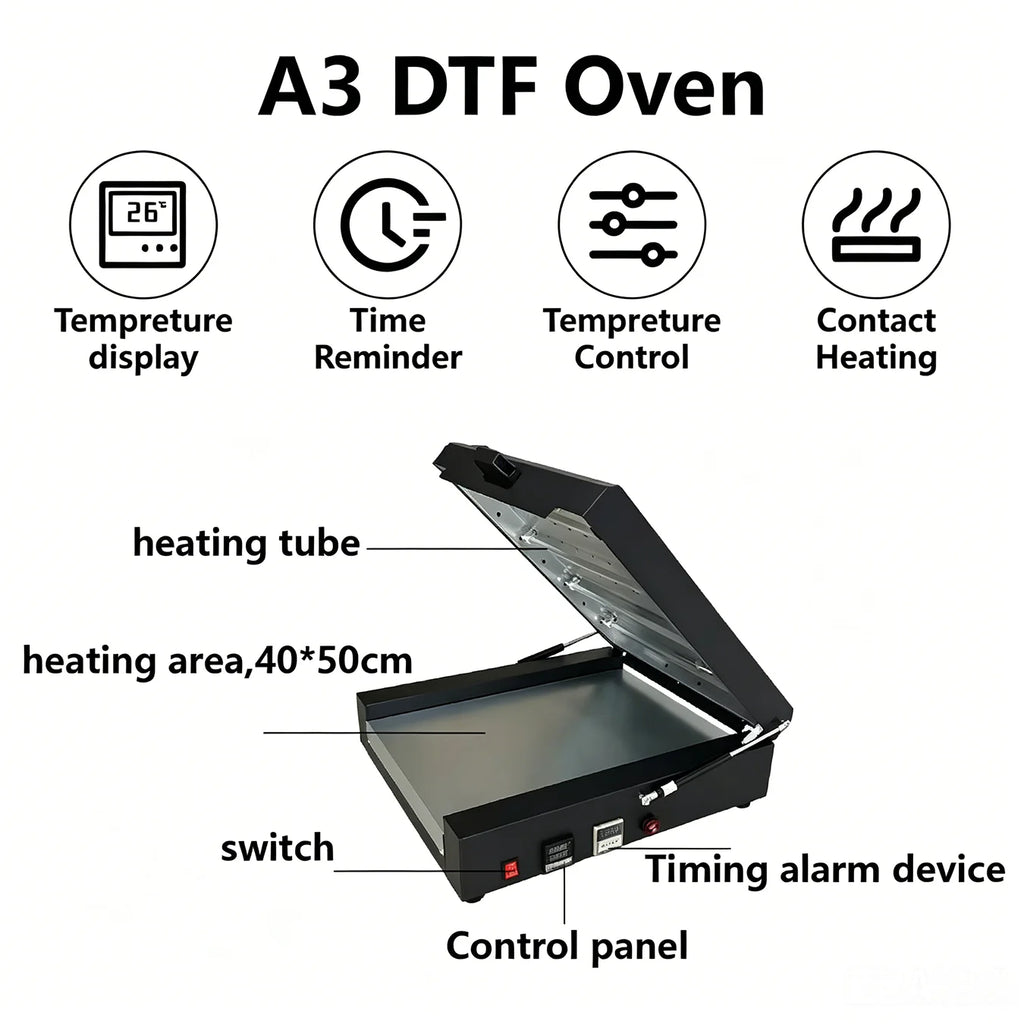 13"x19" A3+ DTF Curing Oven Hotmelt Powder Dryer Baker Machine with Fume Extractor
