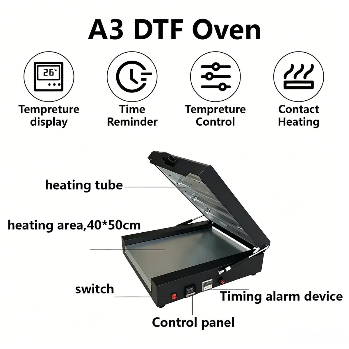 13"x19" A3+ DTF Curing Oven Hotmelt Powder Dryer Baker Machine with Fume Extractor