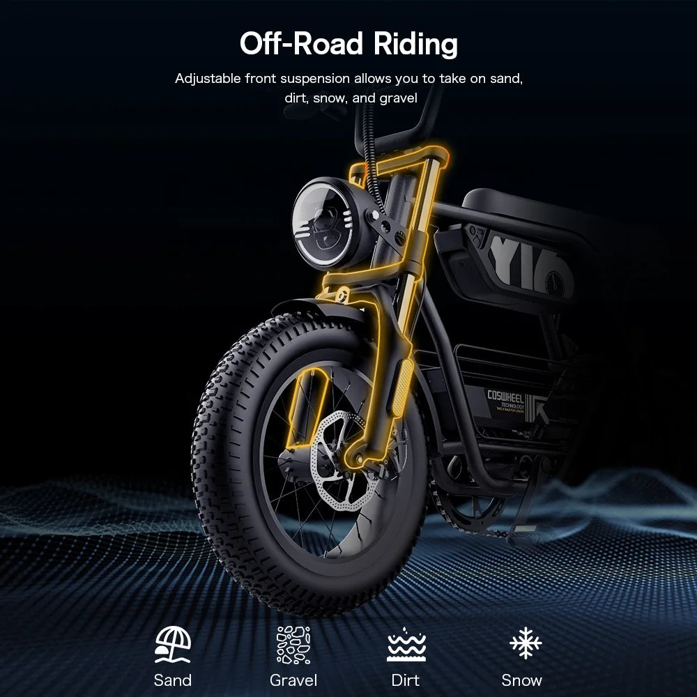 Coswheel Y16 16-inch 1000W Fat Tire Electric City Bike
