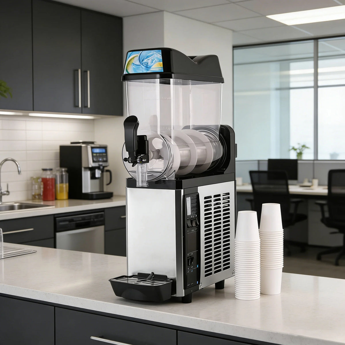 Commercial Two Tank Slush Ice Making Machine Frozen Drink Dispenser