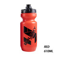 Red 610ml Bolany sports water bottle with a black screw-on cap and black printed branding on the side.
