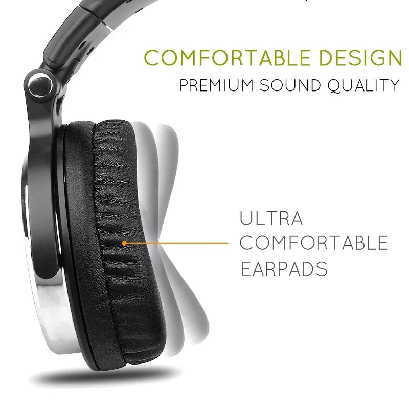 Black over-ear studio monitor headphones featuring soft, cushioned ear pads and a comfortable, adjustable design.