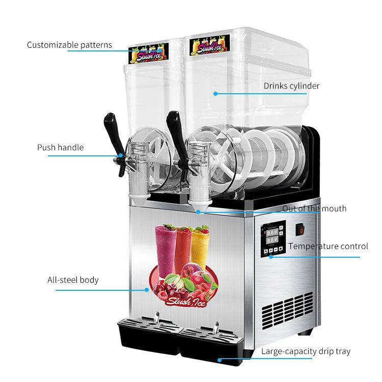 Miken Double Tank Smoothie and Slush Machine 24L