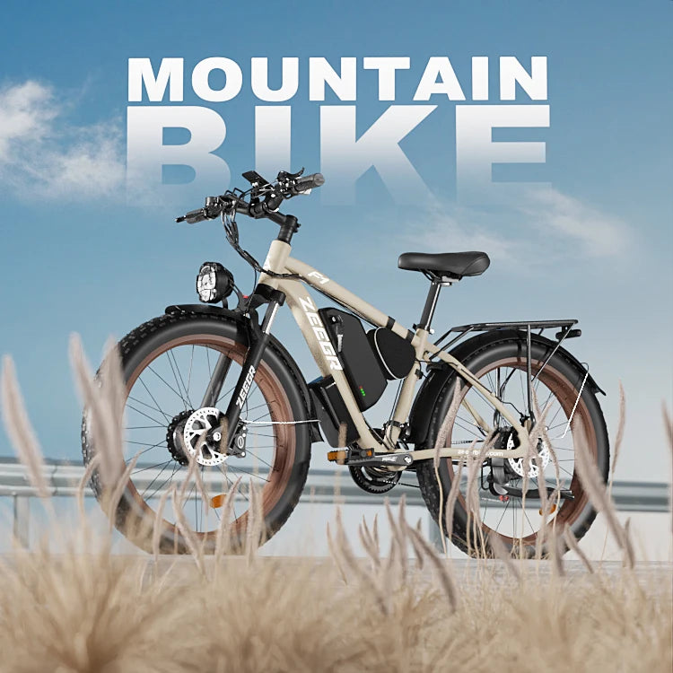 Bluvall F1 26-Inch 7-Speed Fat Tire Mountain Electric Bicycle with 48V 23Ah Battery