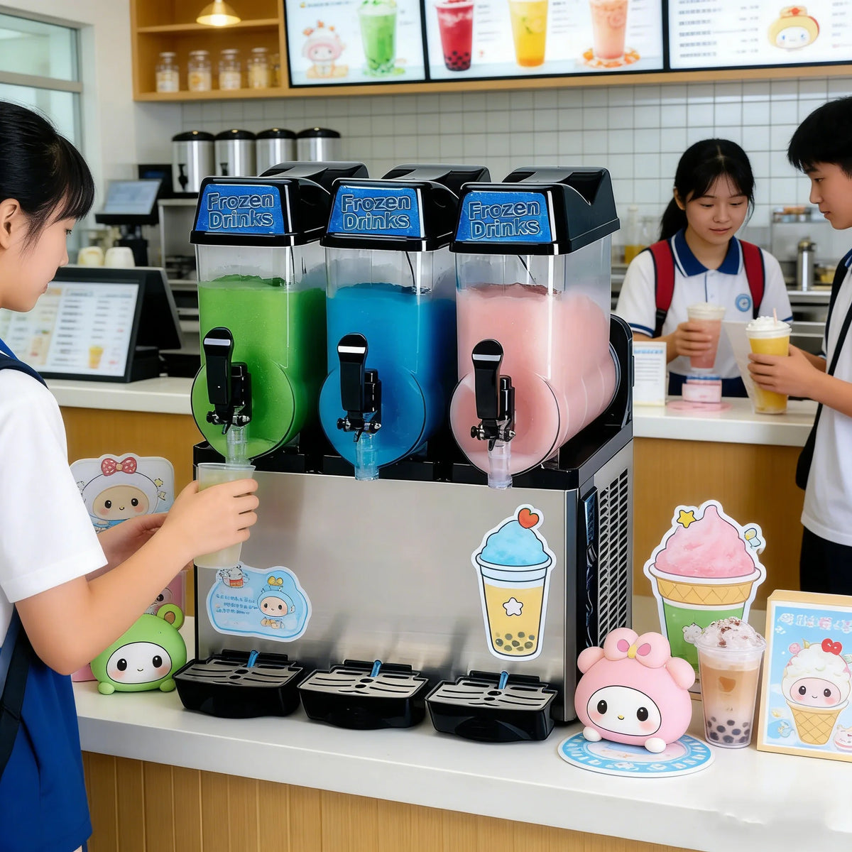 Commercial 2-Bowl 12L Granita Slush Ice Machine Beverage Dispenser