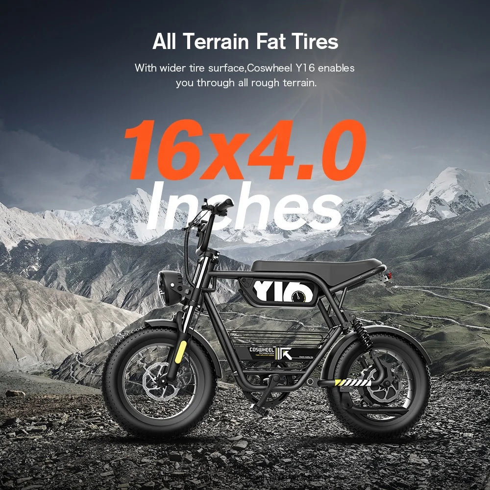 Coswheel Y16 16-inch 1000W Fat Tire Electric City Bike