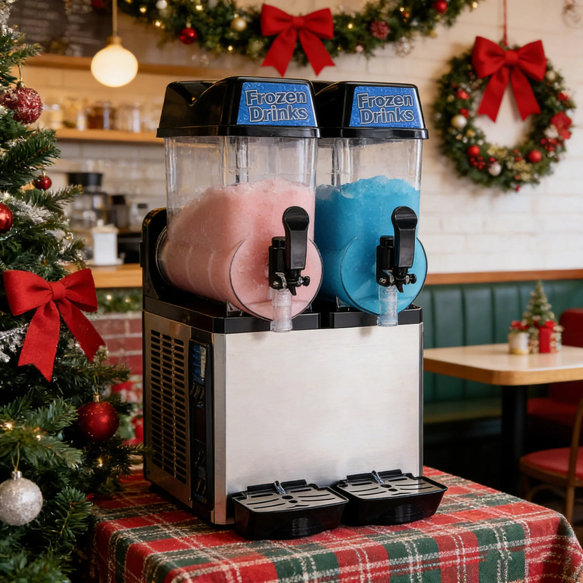 Commercial Ice Slush Machine Frozen Drink Dispenser 12L Tanks