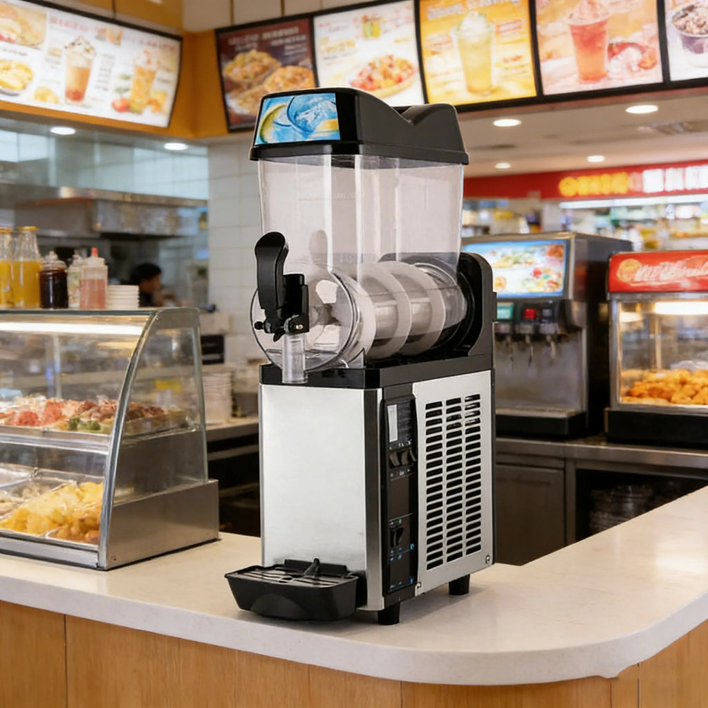 Commercial Two Tank Slush Ice Making Machine Frozen Drink Dispenser