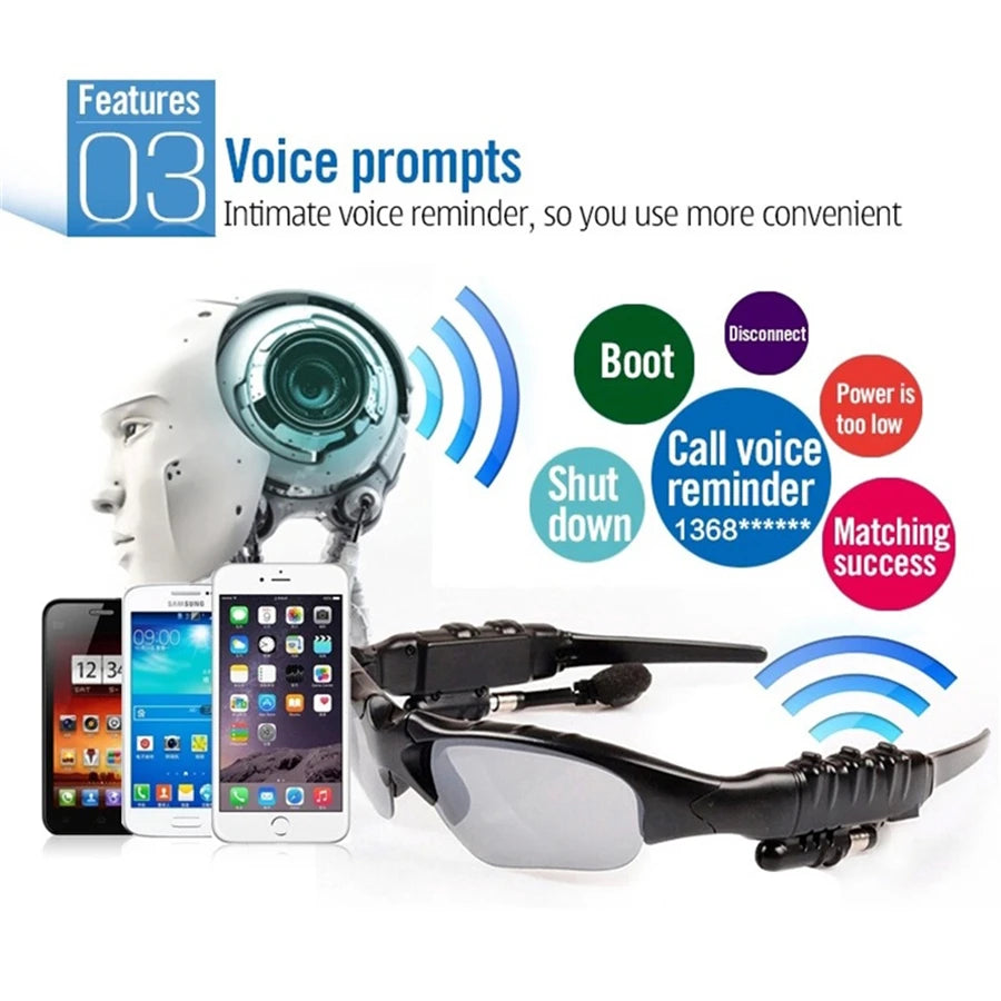 Wireless Bluetooth Audio Smart Sunglasses with Built-in Stereo Headset