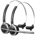 Black and silver wireless headset with an adjustable headband, cushioned earpad, and a sleek boom microphone.