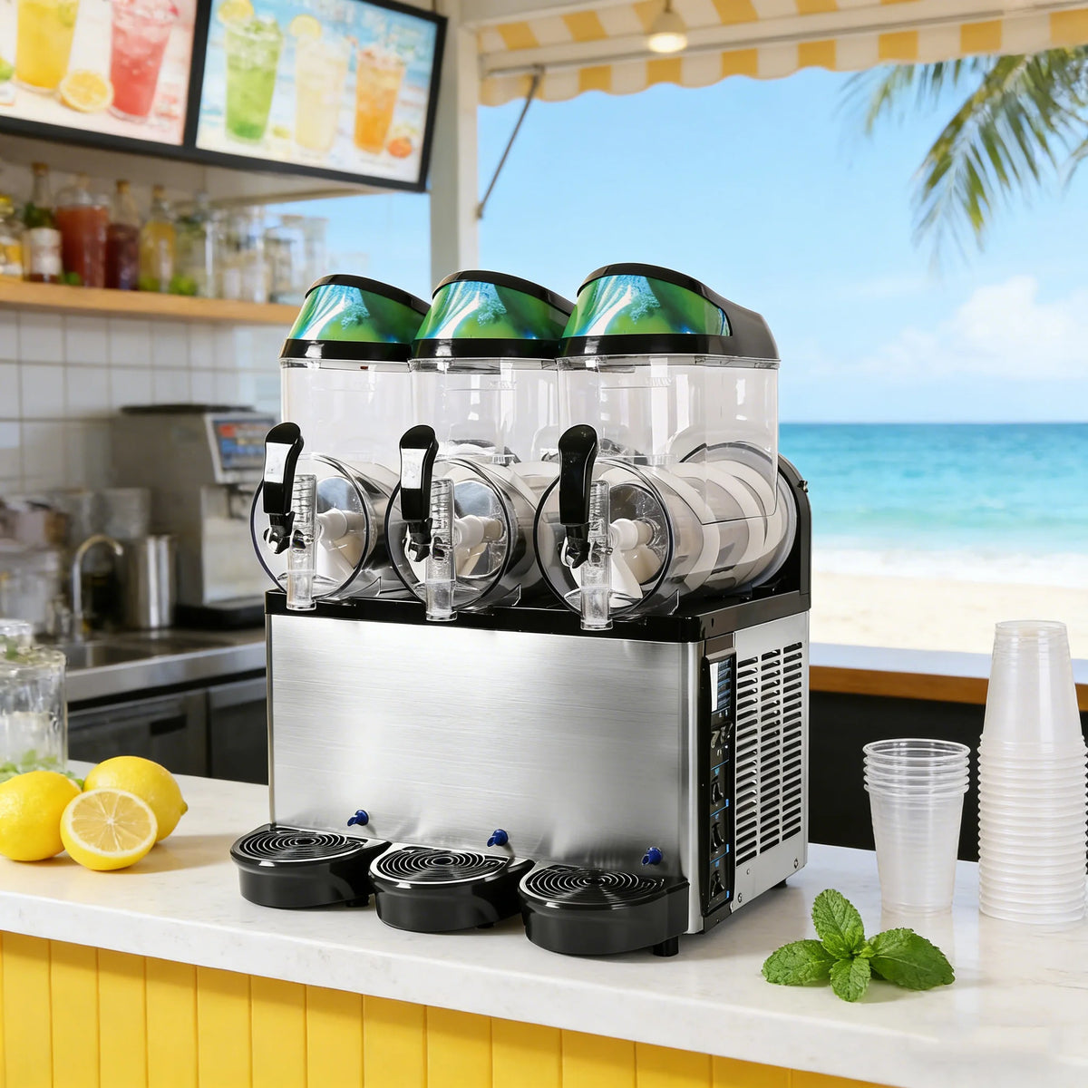 Commercial Slush Ice Making Machine Frozen Drink Dispenser 12L Tanks