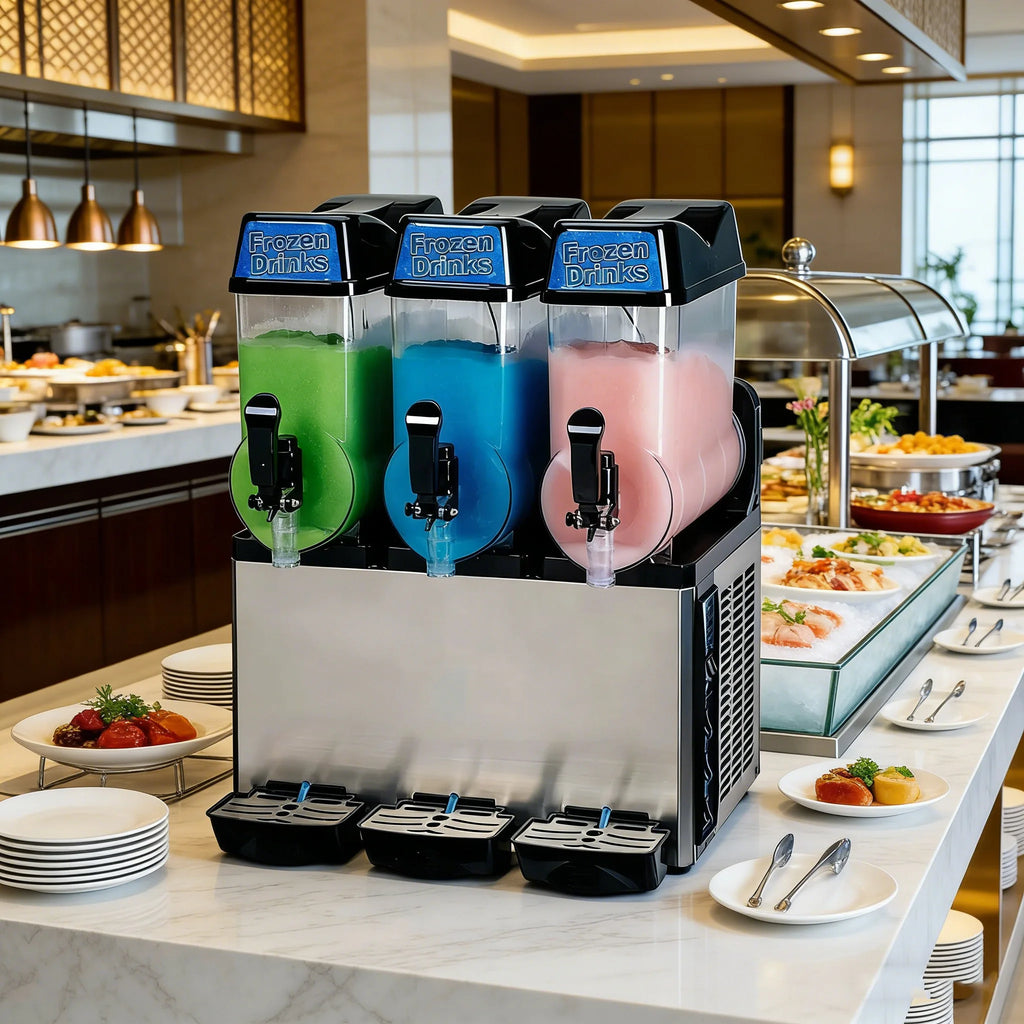Professional Commercial Multi-Tank Slush Ice Maker and Frozen Beverage Dispenser