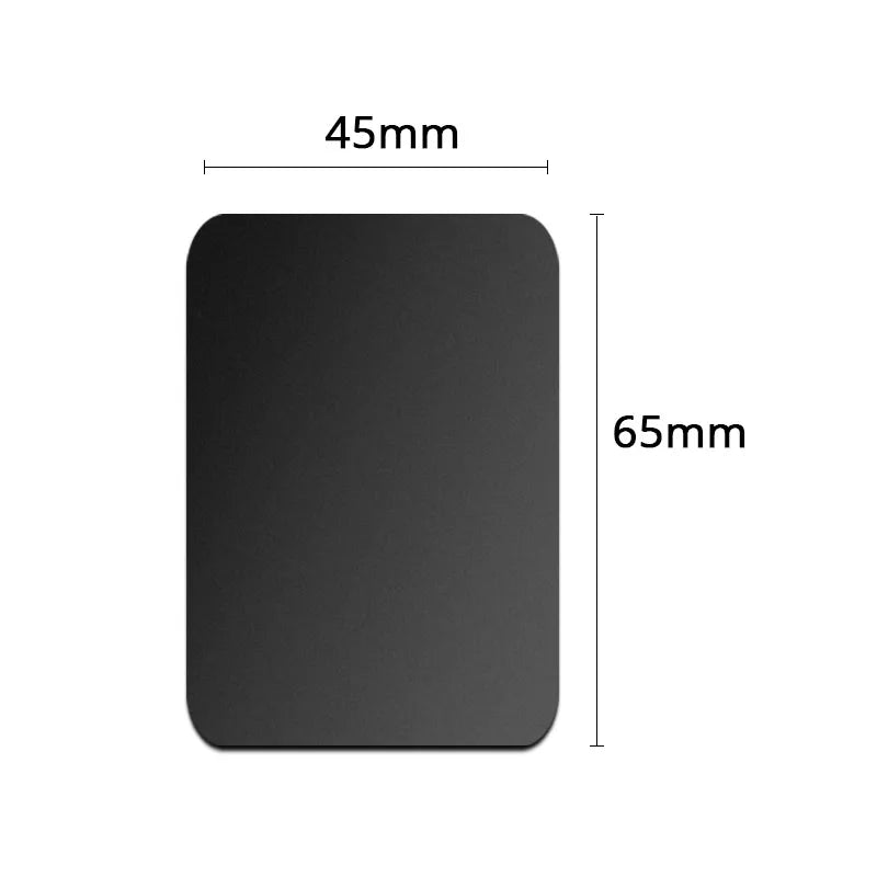 A matte black rectangular plate with rounded corners, measuring 45mm by 65mm.