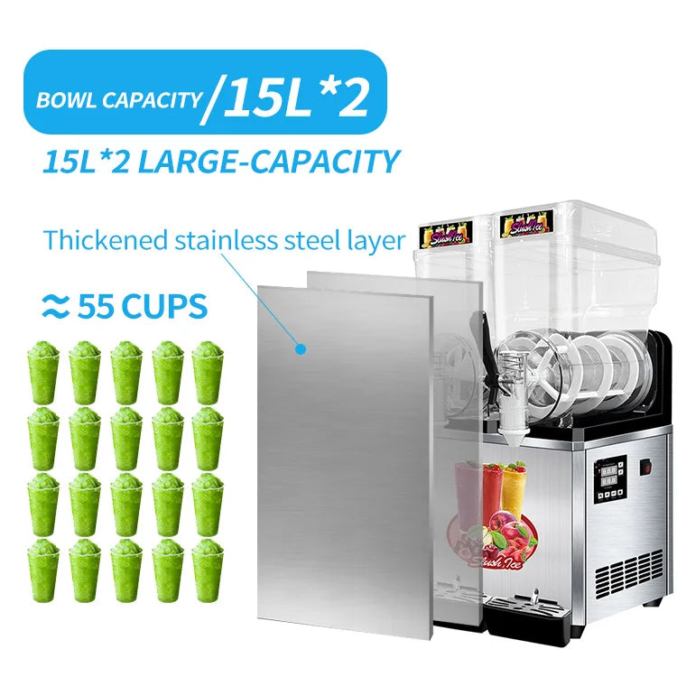 Miken Double Tank Smoothie and Slush Machine 24L