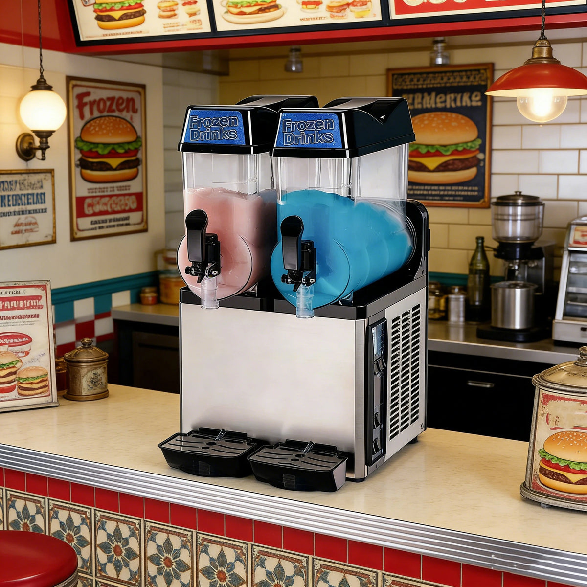 Professional Commercial Multi-Tank Slush Ice Maker and Frozen Beverage Dispenser