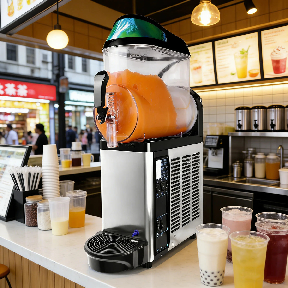 Commercial High Efficiency Automatic Slush Ice Making Machine Frozen Drink Dispenser