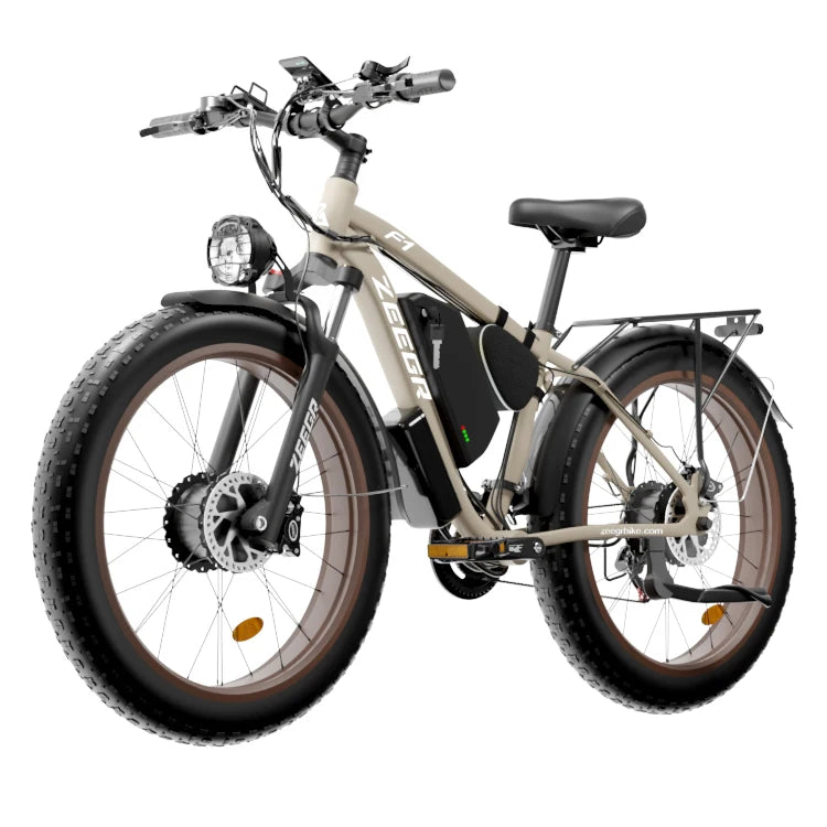 Bluvall F1 26-Inch 7-Speed Fat Tire Mountain Electric Bicycle with 48V 23Ah Battery
