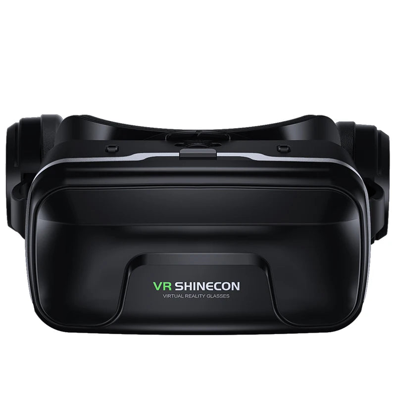 Black smartphone virtual reality headset with an adjustable, ergonomic design and comfortable face padding.