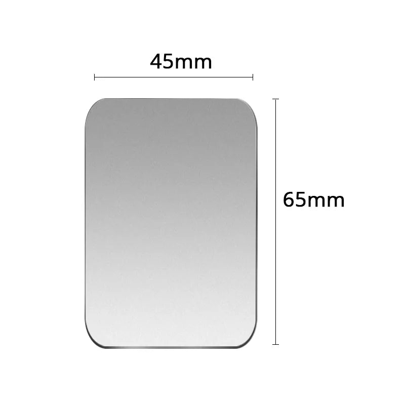 A rectangular metallic plate with rounded corners, 45mm wide by 65mm high, displayed against a white background.