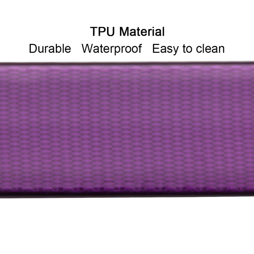 Purple reflective waterproof dog collar strap made from durable, easy-to-clean TPU material with a textured finish.