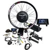 2000W electric bike hub motor conversion kit, featuring a black spoked wheel, controller, throttle, and display unit.