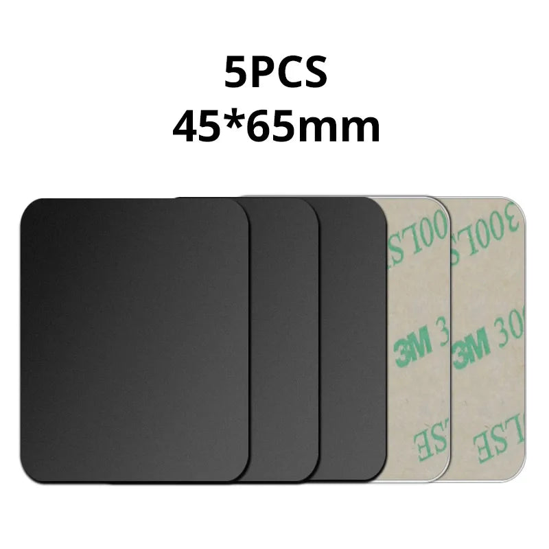 A pack of 5 black rectangular adhesive pads with rounded corners, measuring 45x65mm with peel-off backing.