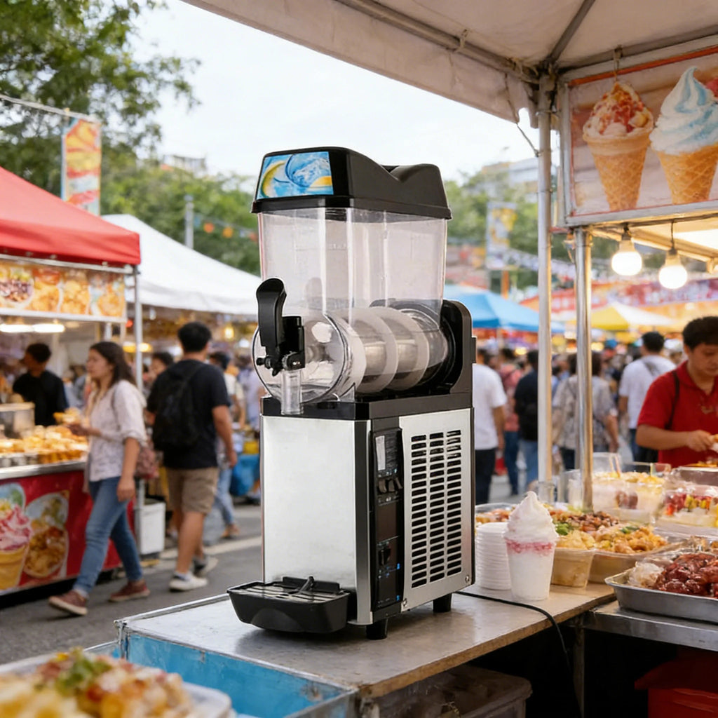 Commercial 2-Tank Ice Slush Machine Granita Maker Frozen Beverage Dispenser