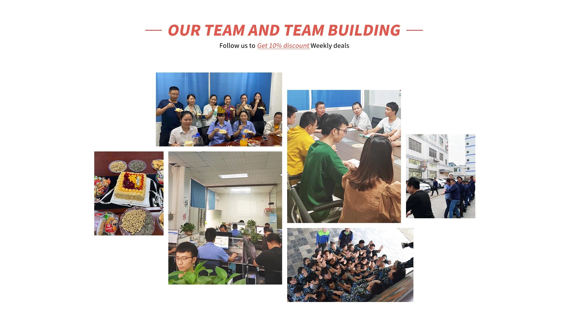 The provided image contains team photos and office activities, not a gaming laptop.