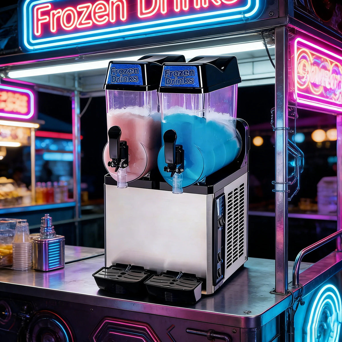 Professional Commercial Multi-Tank Slush Ice Maker and Frozen Beverage Dispenser