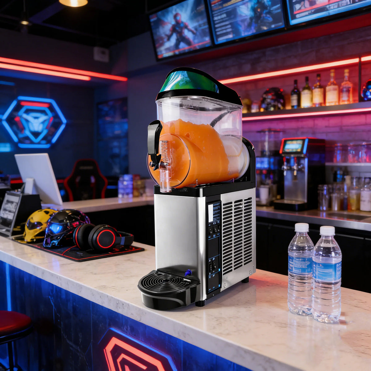 Commercial Dual-Tank Ice Slush Machine Frozen Drink Dispenser 12L
