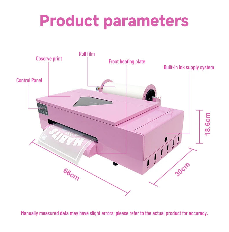 A3 DTF Printer XP600 Roll Film Direct to Film Digital Inkjet Shirt Transfer Printer