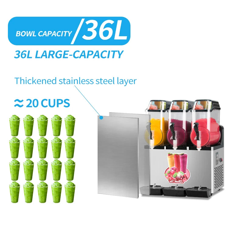 GQ-SM312 Automatic Slush Machine and Cold Drink Dispenser 36L