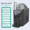 Black commercial slush machine with a clear 3.5L tank, vertical dispensing handle, and a feature list on the left.