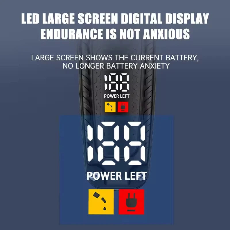 Black professional hair trimmer featuring an LED digital display showing battery percentage and charging status.