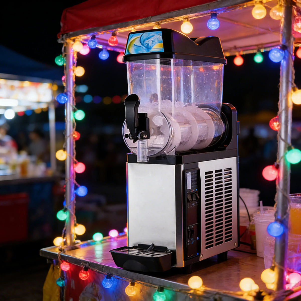 Commercial 2-Tank Ice Slush Machine Granita Maker Frozen Beverage Dispenser