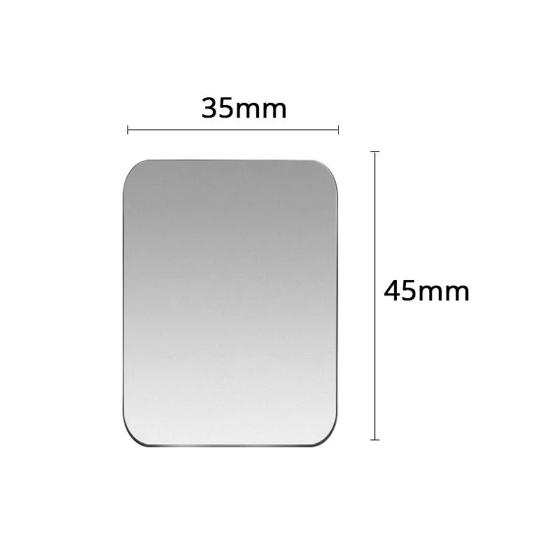 A rectangular grey metal plate with rounded corners, showing measurements of 35mm width and 45mm height.