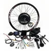 2000W electric bike hub motor kit with black spoked wheel, controller, throttle, and assorted wiring components.