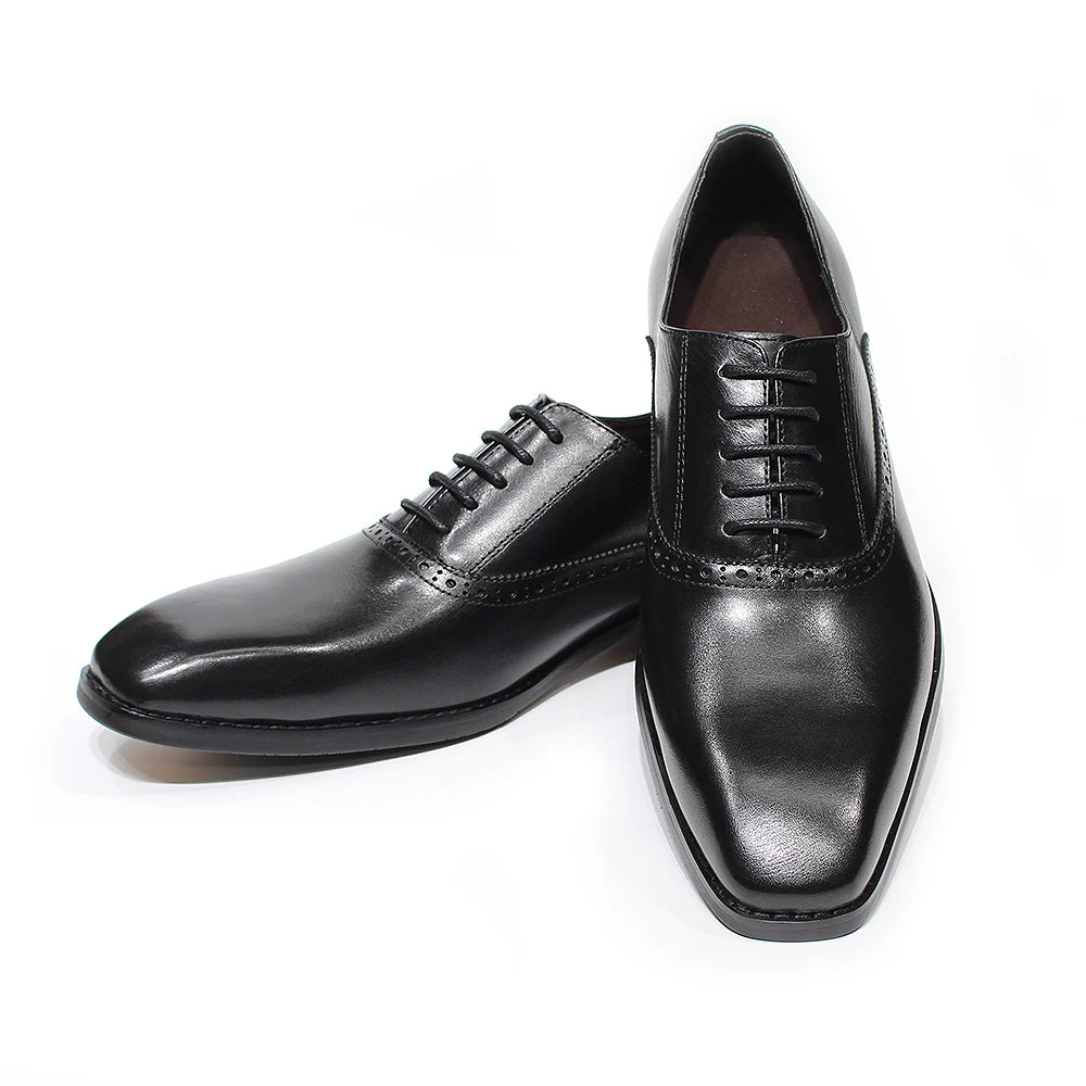 Business Oxfords Genuine Leather Plain Toe Office Business Dress Shoes
