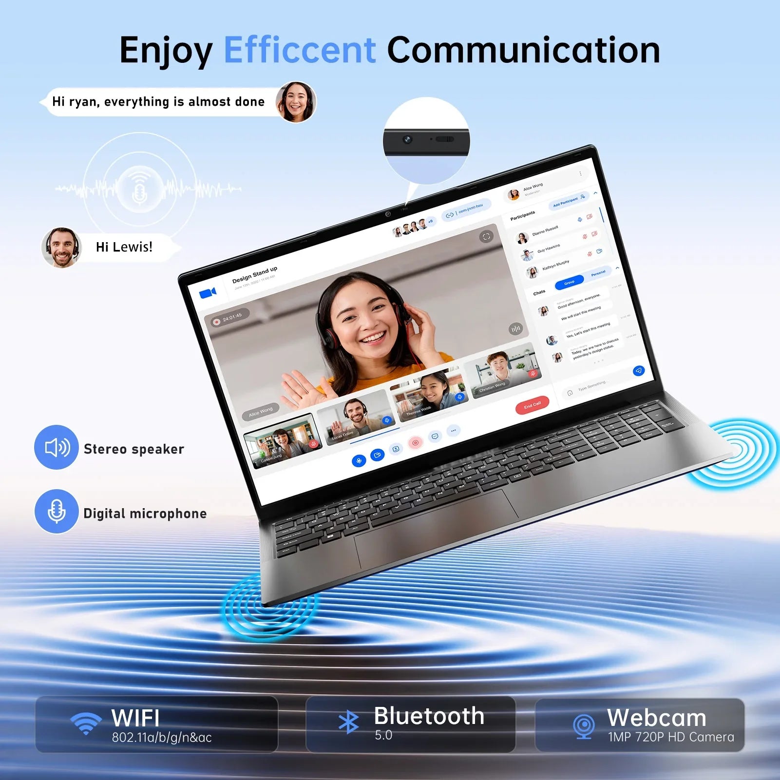 17.3" Large Screen Laptop Windows 11 Lightweight and Portable High-Definition