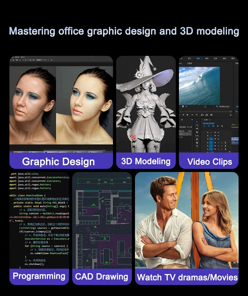 17.3" Large Screen Laptop Intel 6500Y Windows 11 Lightweight and Portable High-Definition