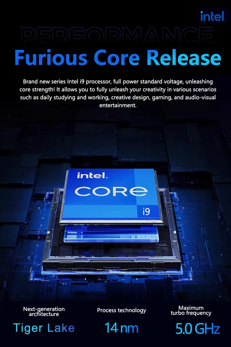 High-performance 15.6" laptop featuring a powerful processor, 32GB RAM and 2TB SSD in a sleek, dark aesthetic.