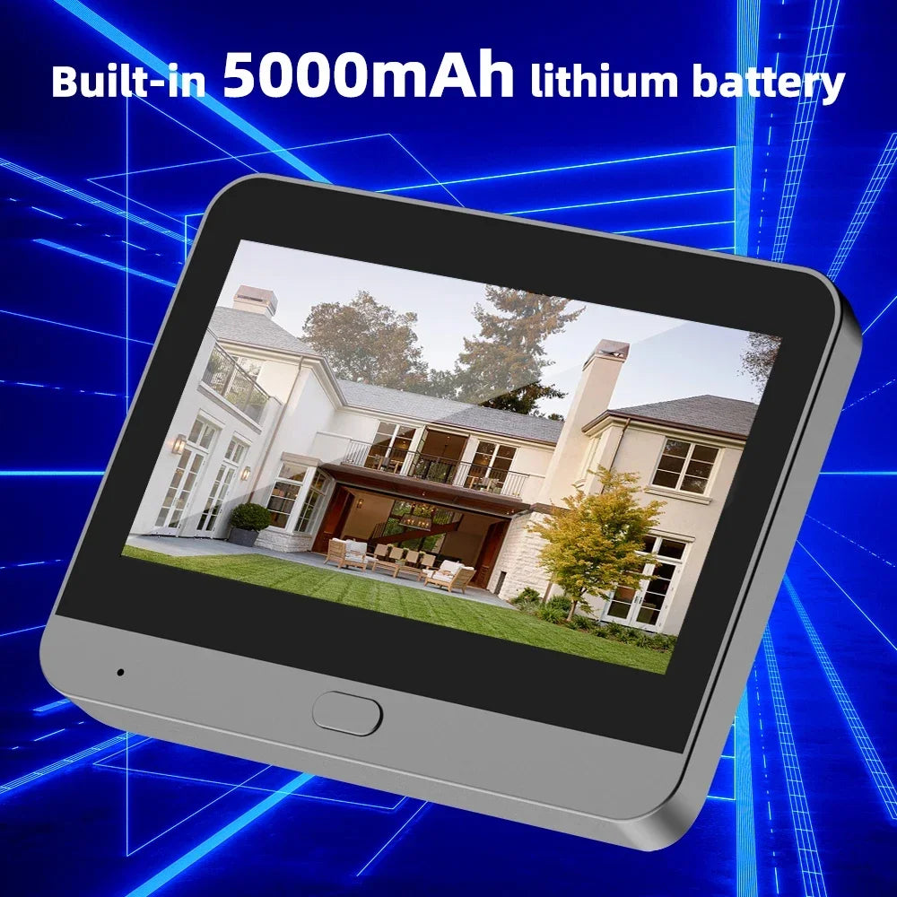 5MP Tuya Smartlife Home Doorbell Cat Eye Camera PIR Motion Detection Wifi Doorbell Night Vision Peepholes 4.3 Inch