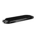 A sleek, black, oval-shaped magnetic phone mount with a smooth, glossy top surface and metallic frame.