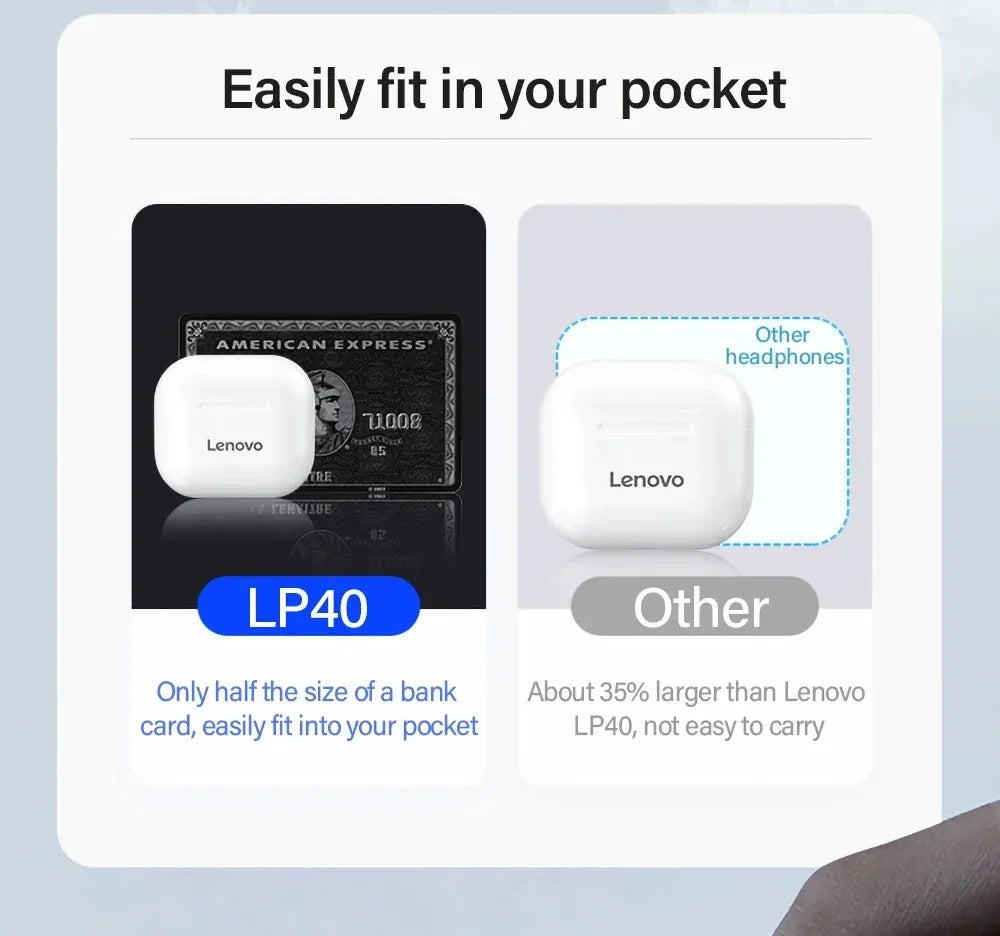 Comparison of a small, white square wireless charging case vs a larger case to highlight its compact pocket-sized design.